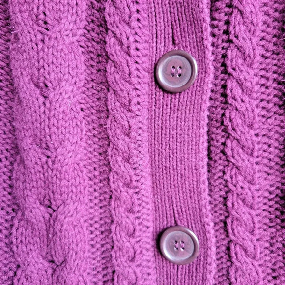 Joe Fresh Burgundy Sweater Long sleeve knit cowl neck buttons Small - Picture 3 of 12